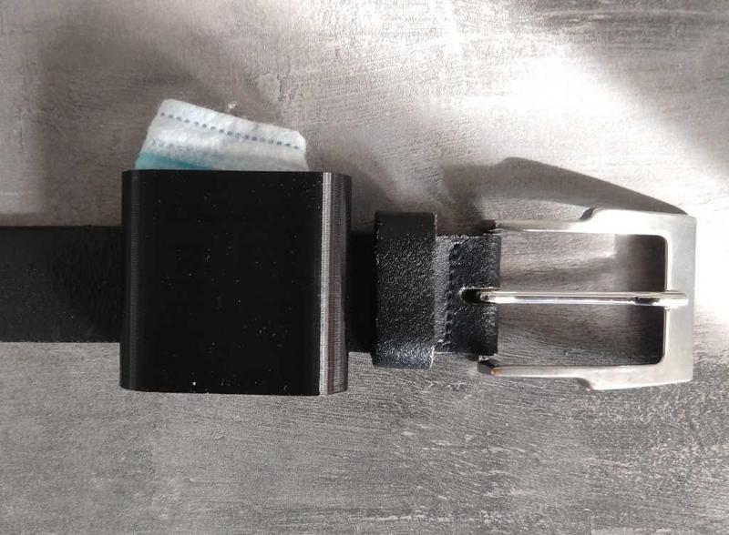 Corona face mask box for trouser belt