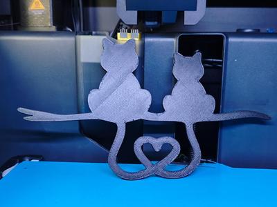 Two Cats with Heart - Wall Art