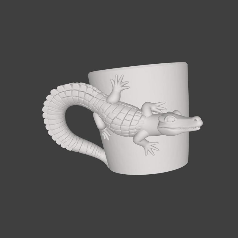 crocodile coffee cup, High-Quality 3D Model STL Files for Print - Instant Download & Ready-to-Use!