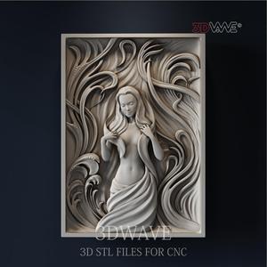Woman Wall Sculpture 3d stl model for CNC