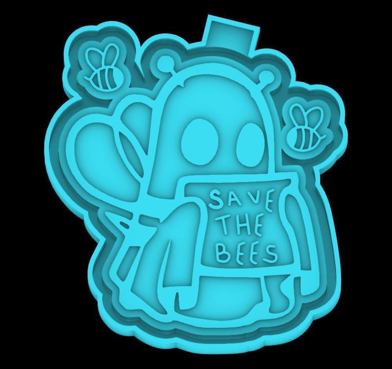 Bee Ghost - Save the Bees - freshie mold - STL for silicone mold