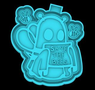 Bee Ghost - Save the Bees - freshie mold - STL for silicone mold