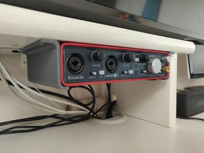 Focusrite Scarlett 2i4 under-desk mount