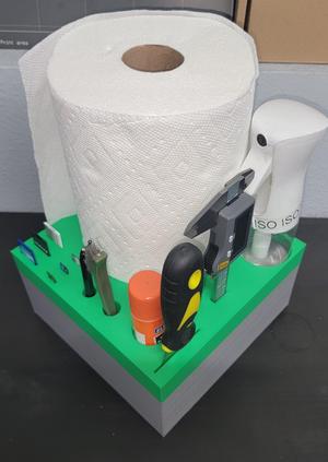 Paper towel holder tool caddy