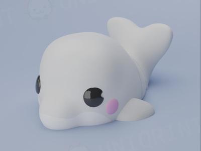 Flexi Beluga Whale Keychain