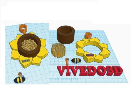 NEST HOTEL SUNFLOWER HOME ORNAMENT FOR WORKING WASPES VIVEDO 3D