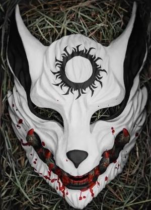 Wolf ONİ MASK Japanese Traditional Hannya Samurai Kitsune