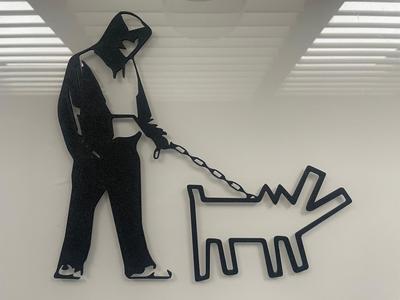 Banksy - Man with dog
