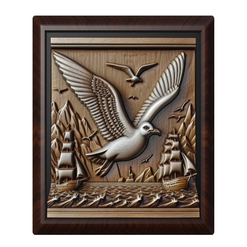 Seagull animal wall art relief wall decor