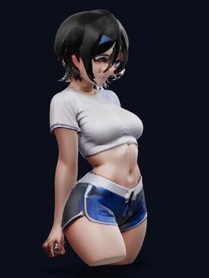 Rukia Kuchiki Wearing Shorts - Waifu Figurine from Bleach Anime