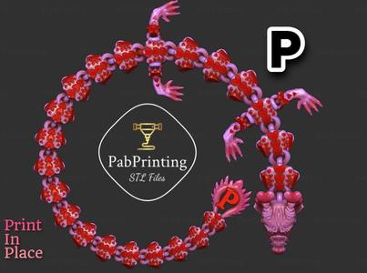 PERSONALISED HEARTS FLEXI DRAGON "P"