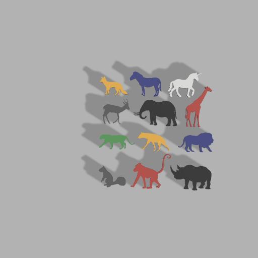 Wild animal silhouettes