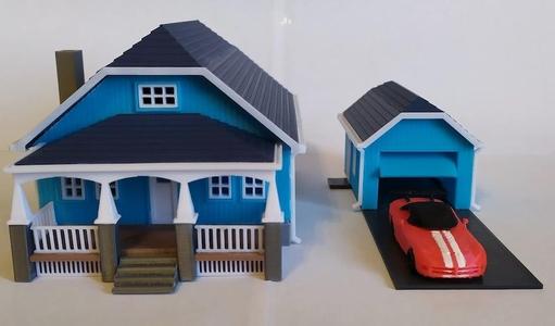 HO Scale Bungalow parts for multicolor