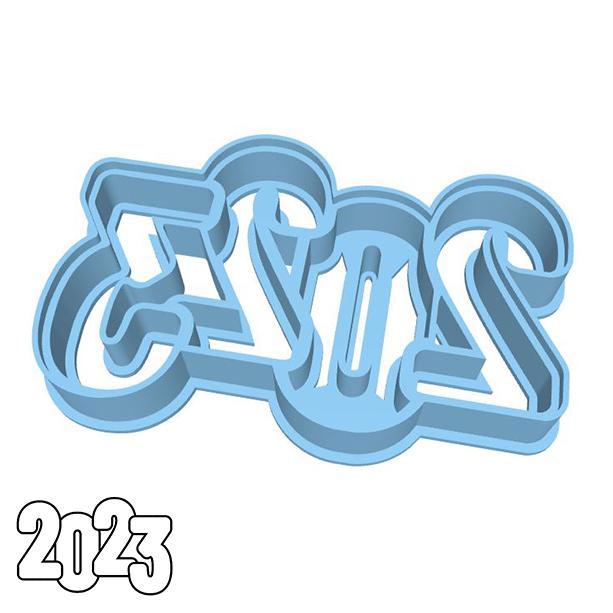 Christmas | New Year cookie cutters - 2023 calendar sign (style 2)
