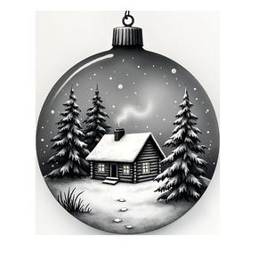 Snowy house bauble