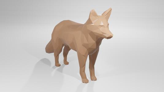 Low poly animal fox