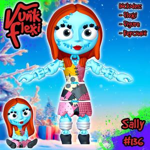 The Nightmare before Christmas Sally MultiColor Flexi Print-In-Place + figure & keychain