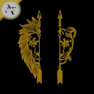 Lion and Lioness - Line Art - 2D Wall Art Decor