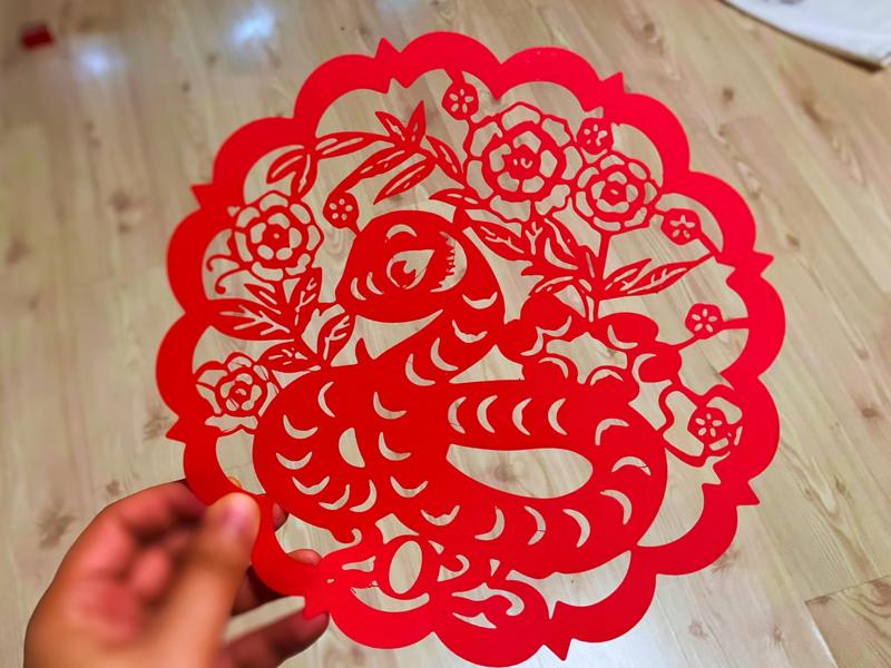 2025 Chinese Lunar New Year Snake Paper Cut Window Decoration