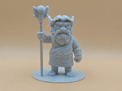 Cartoon Zeus holding Scepter