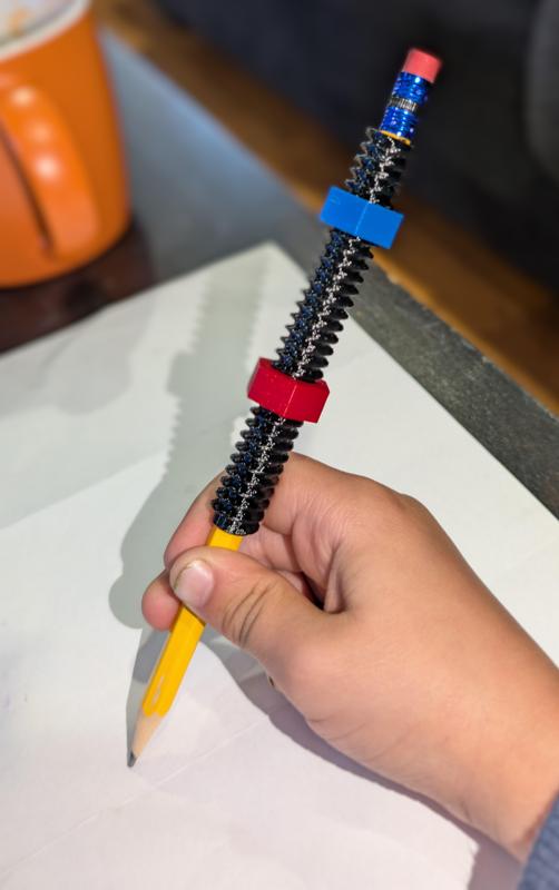 Fidget Sleeve for Pencils and Pens - thread/nut