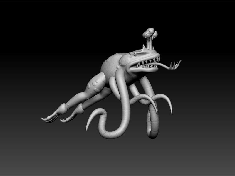 Monster Frog - scary monster - wierd monster 3d character