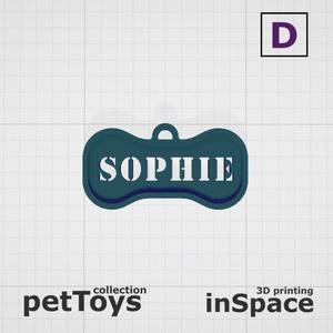 Pet - Dog - Tag - Sophie- Bone - Customized -