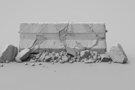 Destroyed Concrete Barrier – Post-Apocalyptic Modular Wall 3D Printable Model