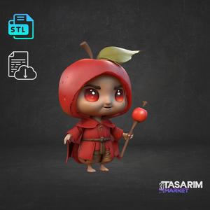 Chibi Apple Mage – Adorable 3D Printable Wizard Miniature | STL & OBJ Files