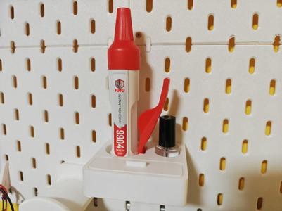 9406 9904 Push-Type Adhesive Pegboard Wall Mount Organizer Base, Compatible with IKEA SKADIS and Round-Hole Pegboards