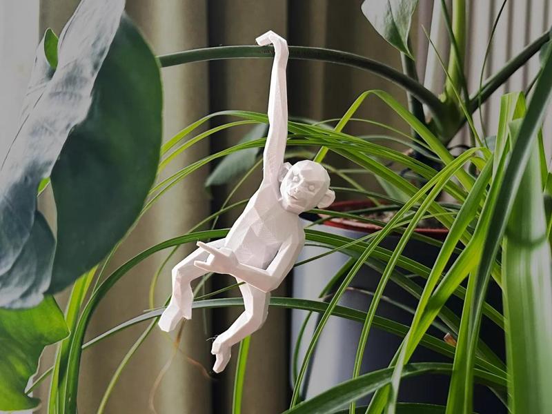 Low Poly Metal Monkey   