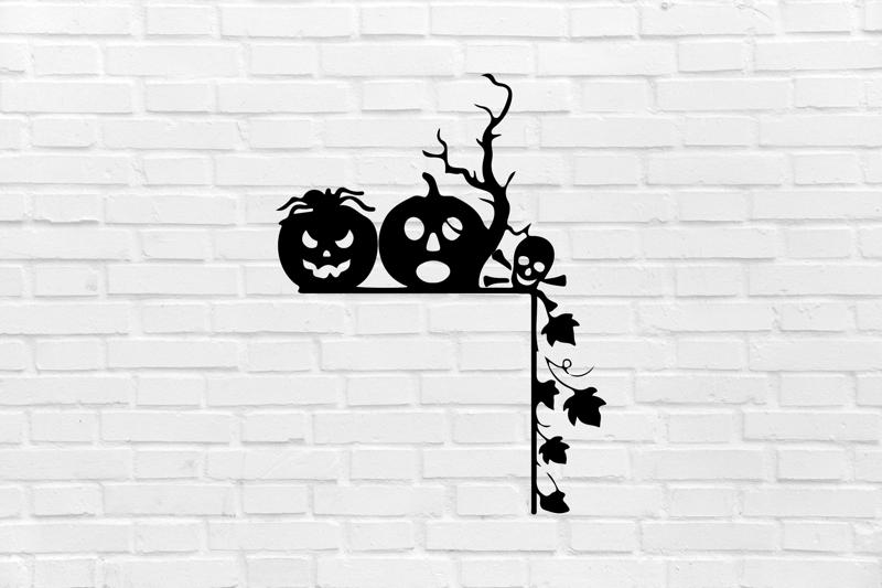 HALLOWEEN WALL DECORATION pumpkin forest skull door