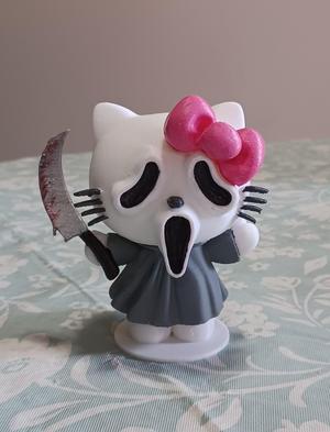 Hello Kitty Scream Ghostface Figure