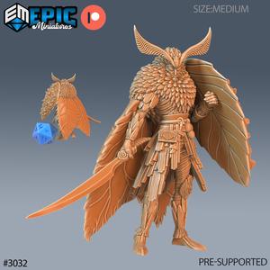 Moth Warrior ‧ DnD Miniature ‧ Tabletop Miniatures ‧ Gaming Monster ‧ 3D Model ‧ RPG ‧ DnDminis ‧ STL FILE