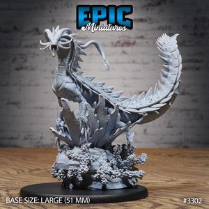 Sea Drake Deity Swimming ‧ DnD Miniature ‧ Tabletop Miniatures ‧ Gaming Monster ‧ 3D Model ‧ RPG ‧ DnDminis ‧ STL FILE