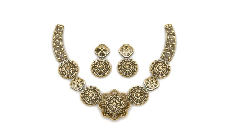Filigree Wedding Necklace 3d printable Model