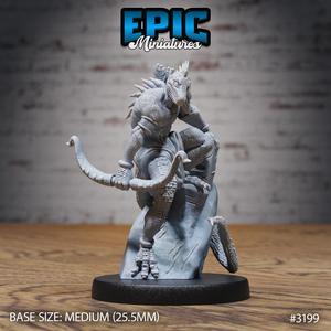 Lizardfolk Human Hunter Bow ‧ DnD Miniature ‧ Tabletop Miniatures ‧ Gaming Monster ‧ 3D Model ‧ RPG ‧ DnDminis ‧ STL FILE