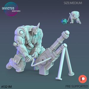 Space Bandit Knee ‧ Sci-Fi Miniature ‧ Wargame Miniatures ‧ Tabletop 3D Model ‧ RPG Miniature ‧ Cyberpunk Construct ‧ Steampunk War Machine ‧ STL FILE