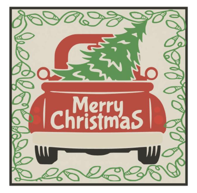 Christmas Farm Truck 2D Wall Art!