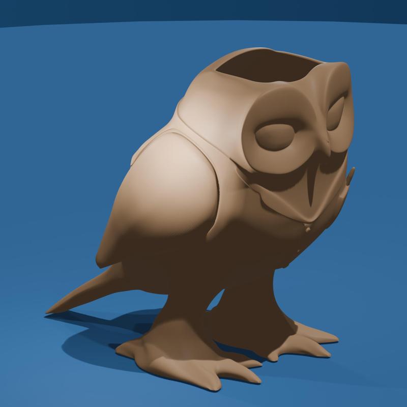 Owl Pencil Holder STL File / Original Cute Bird File