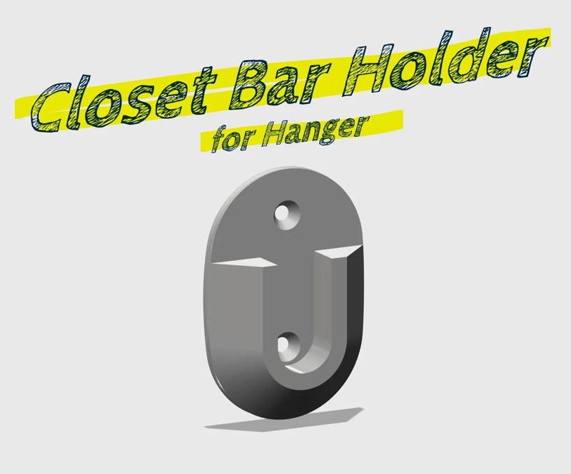 Closet Bar Holder for Hanger   