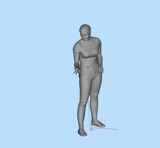 Miniature figure model female hand communication