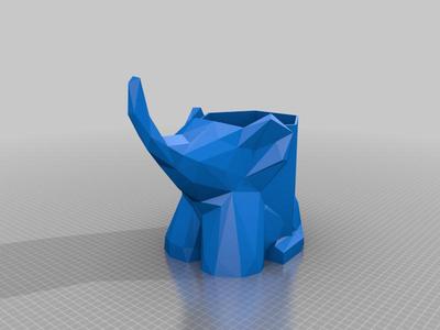 Low Poly Elephant Planter