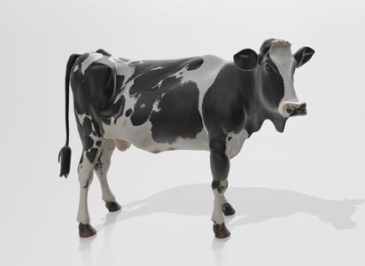 White Black Cow 3D Printable Model STL OBJ