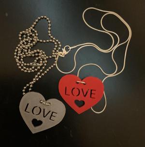 Love Heart Necklace/Keychain/Backpack Valentines Day gift