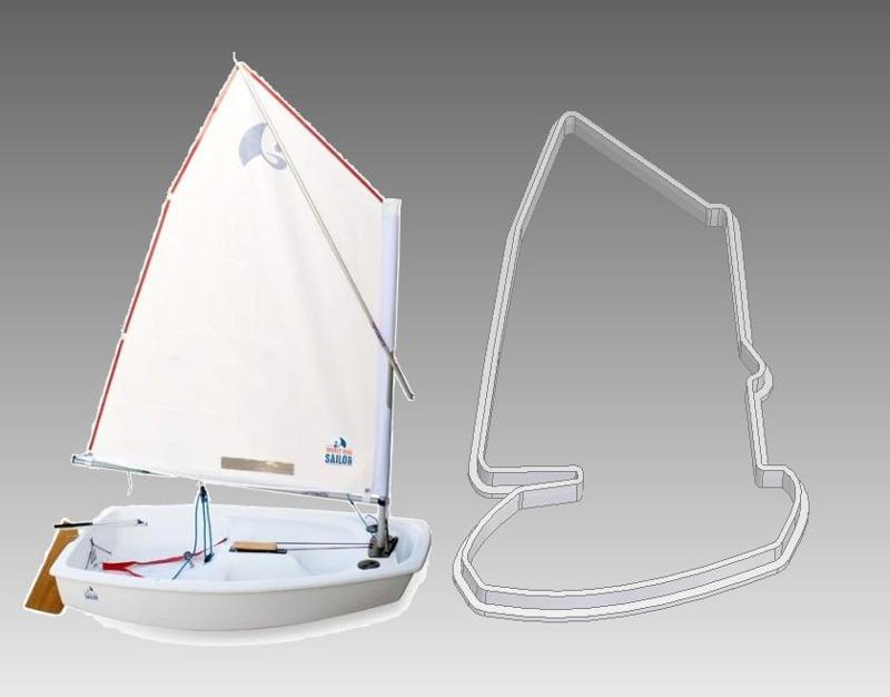 Optimist sailing boat - cookie cutter