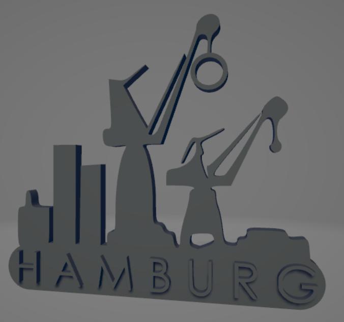 Hamburg port keychain