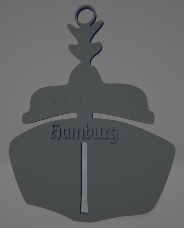 Hamburg boat keychain