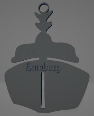 Hamburg boat keychain