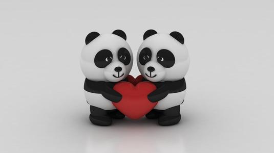 PANDA ANIMAL COUPLE TOY 3D PRINTABLE MODEL